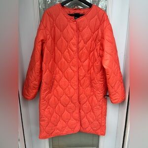 Reitmans XXL Quilted Packable Lightweight Puffer Spring Coat Bright Peach